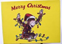 Curious George Christmas Lights CARDS + Envelopes NEW